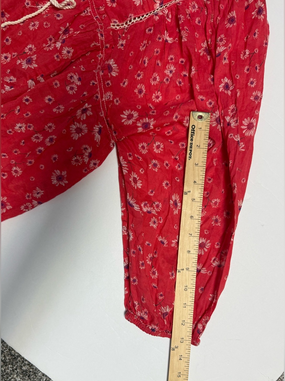 NWT Free People BoHo Red Floral Tassel Peasant Tunic top women’s M - Picture 10 of 16